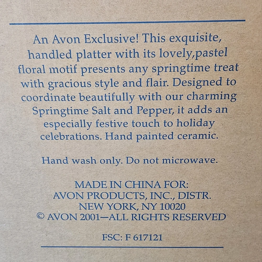 Springtime Collection 2001 Platter Plate. NIB! - Picture 7 of 17